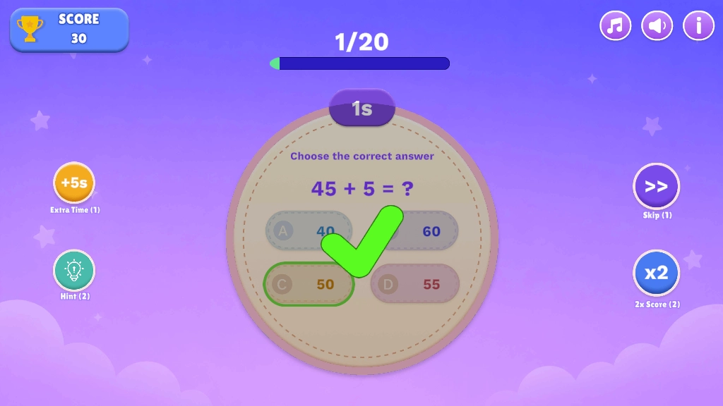 Online mathematics game answers