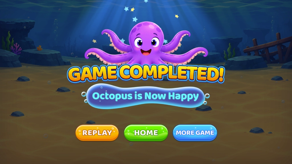Happy octopus gameover - Easy fraction game
