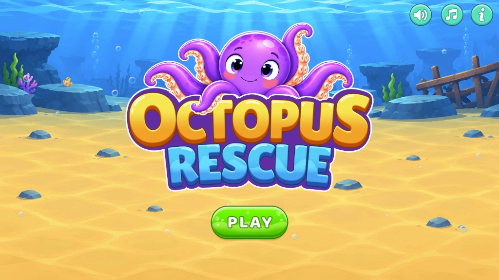 Happy octopus game for learning fractions